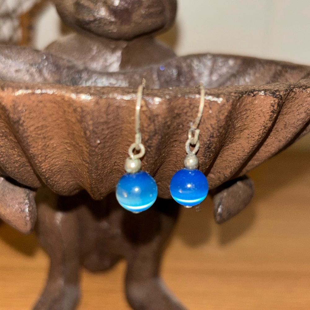 Vintage Elegant Blue Drop Earrings